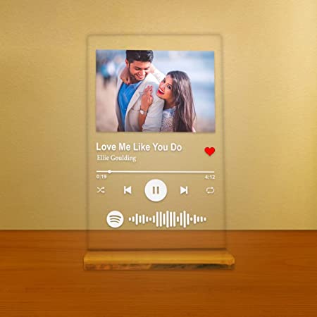 Personalized Transparent Spotify Plaque with Photo