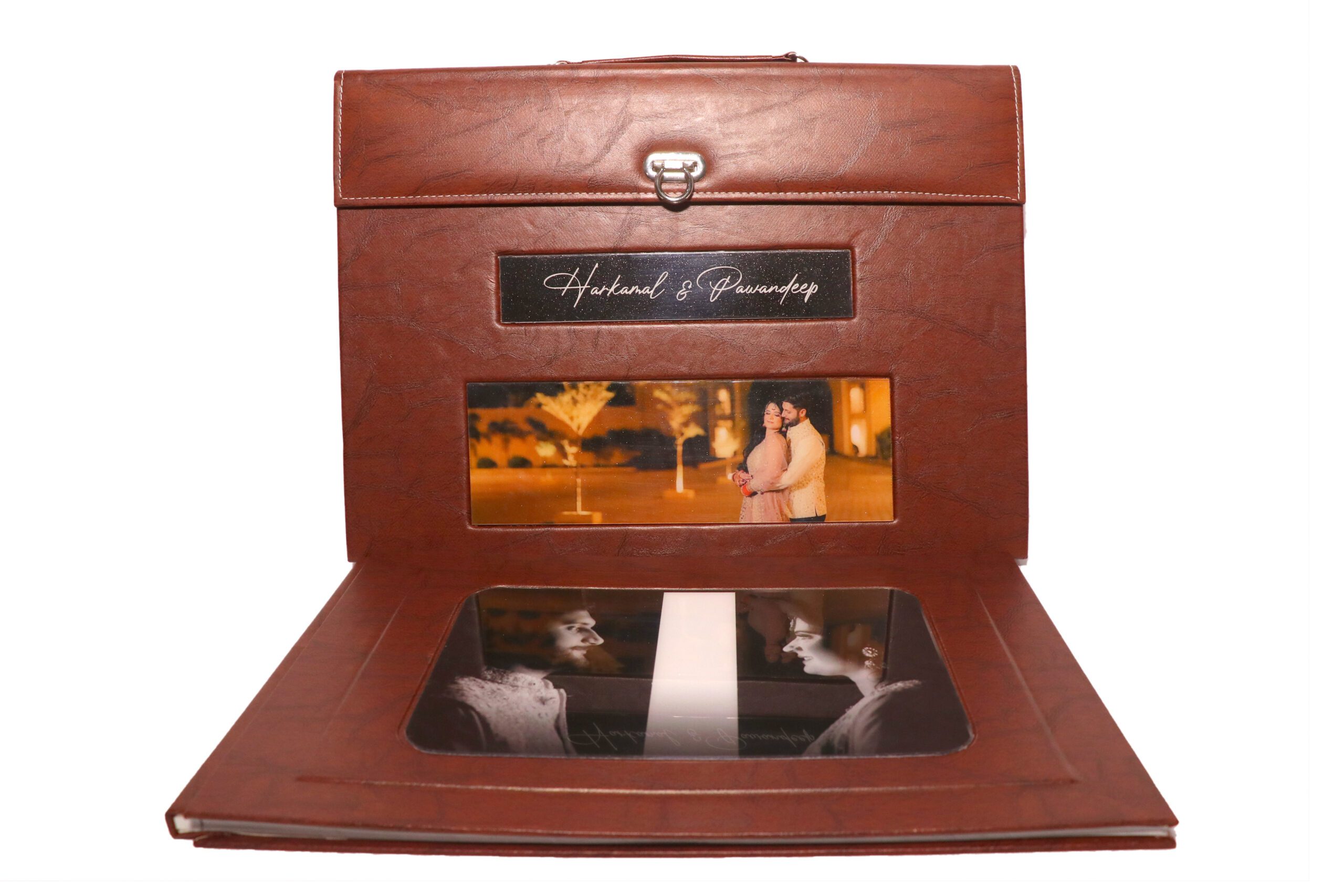 Premium Wedding Album Brown Combo With Nameplate - (12x36inch) - Album ...