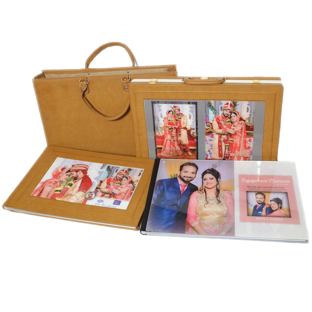 Premium Wedding Two Album Combo Brown (12x36inch) - Album Delhi